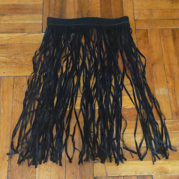 Source Unknown Accessories Wore Once Black Fringe Belt Skirt Poshmark